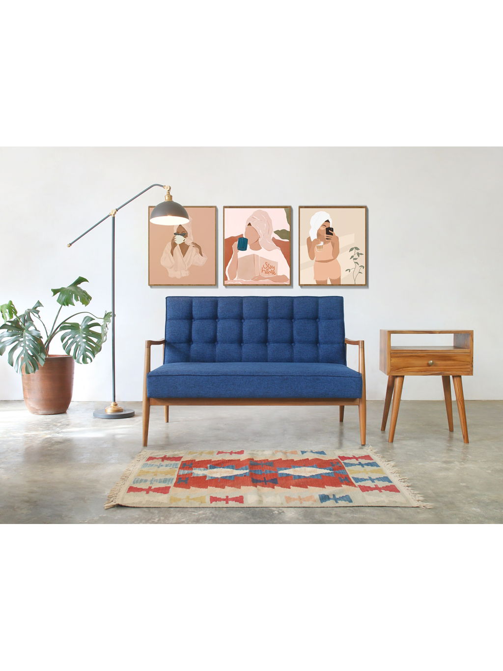 Airy Scandinavian Kursi dengan Sandaran Lengan (Double Seater)