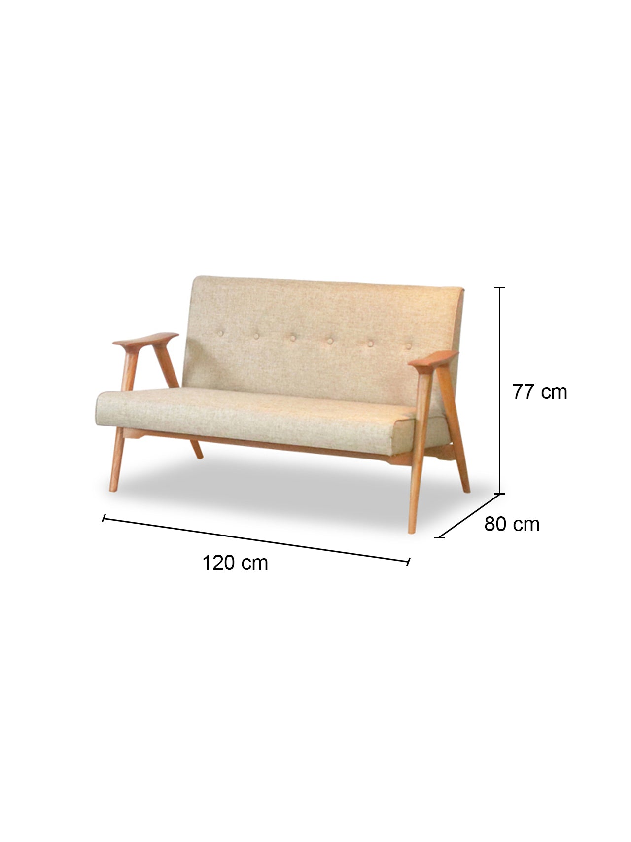 A Jengki Kursi dengan Sandaran Lengan (Double Seater)