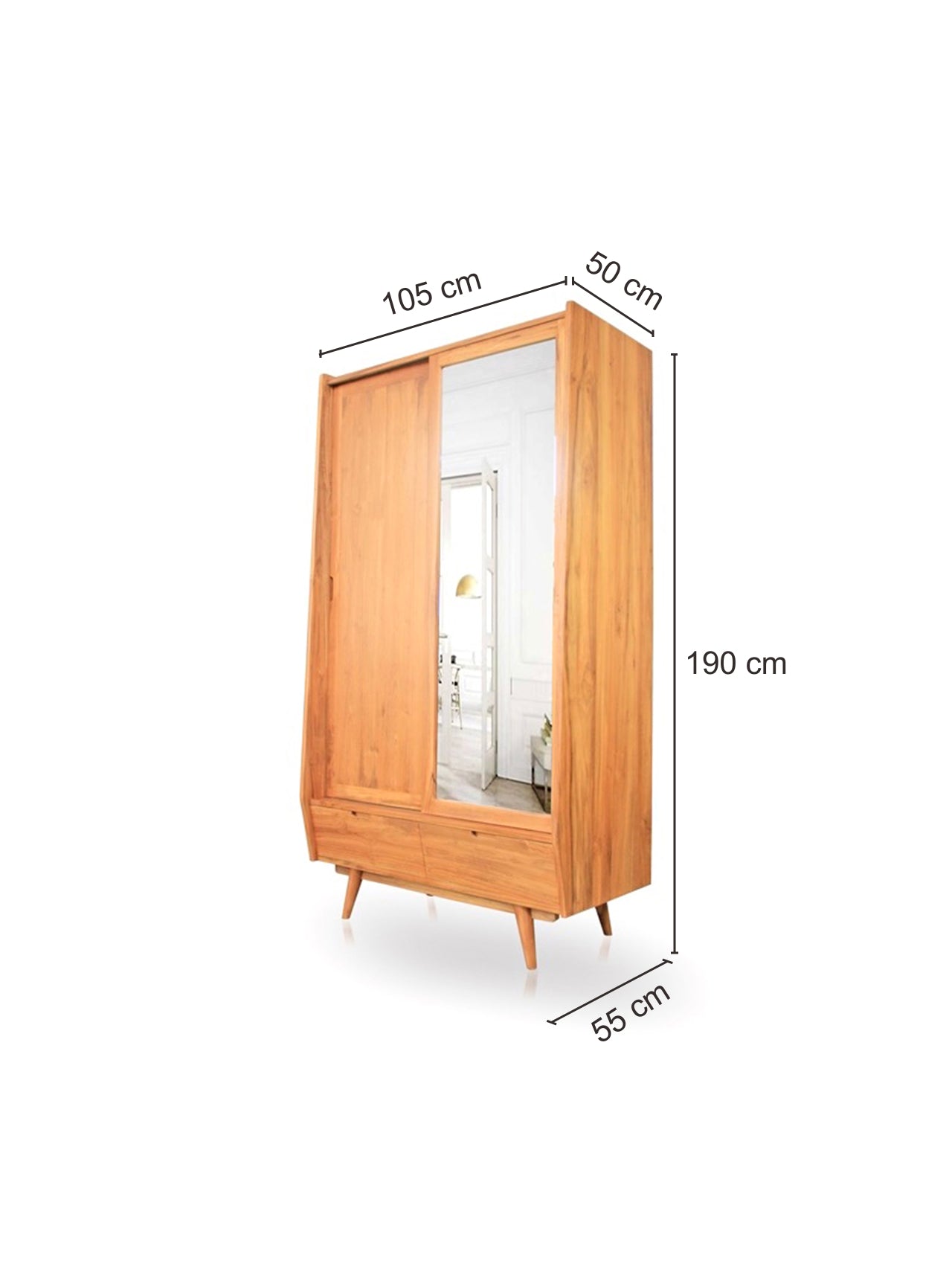 Lemari Kresna (Pintu Cermin)/Lemari Sliding Pintu Cermin