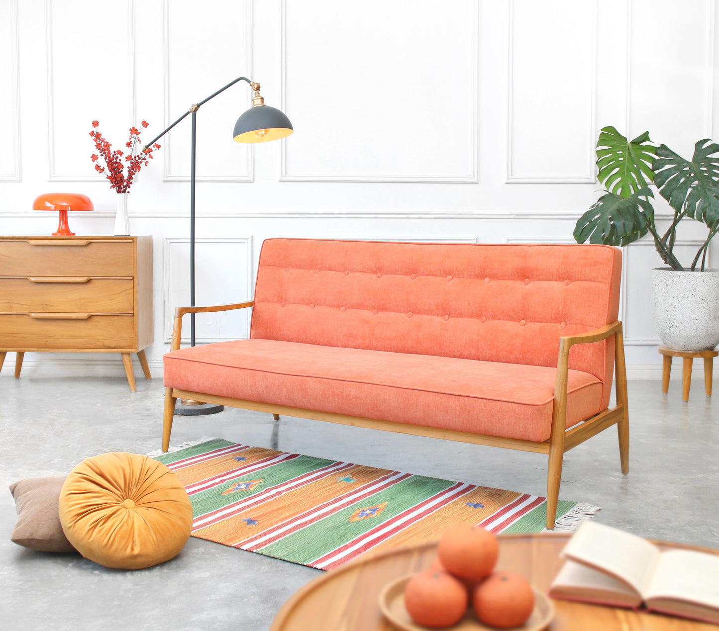 Airy Scandinavian Kursi dengan Sandaran Lengan (Three Seater)
