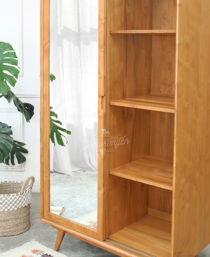 Lemari Mid Century/Lemari Sliding Pintu Cermin