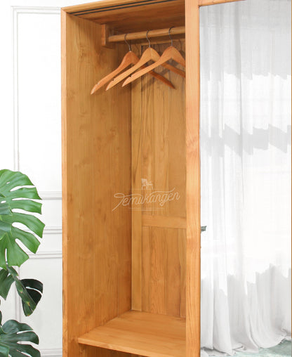 Lemari Mid Century/Lemari Sliding Pintu Cermin