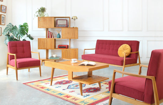 Airy Scandinavian Armchair in Set (Triple Seater)