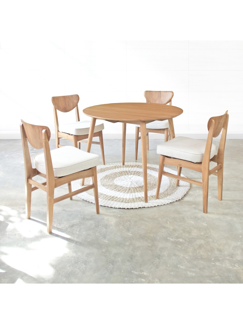 Olive Round Dining Set (4 kursi)