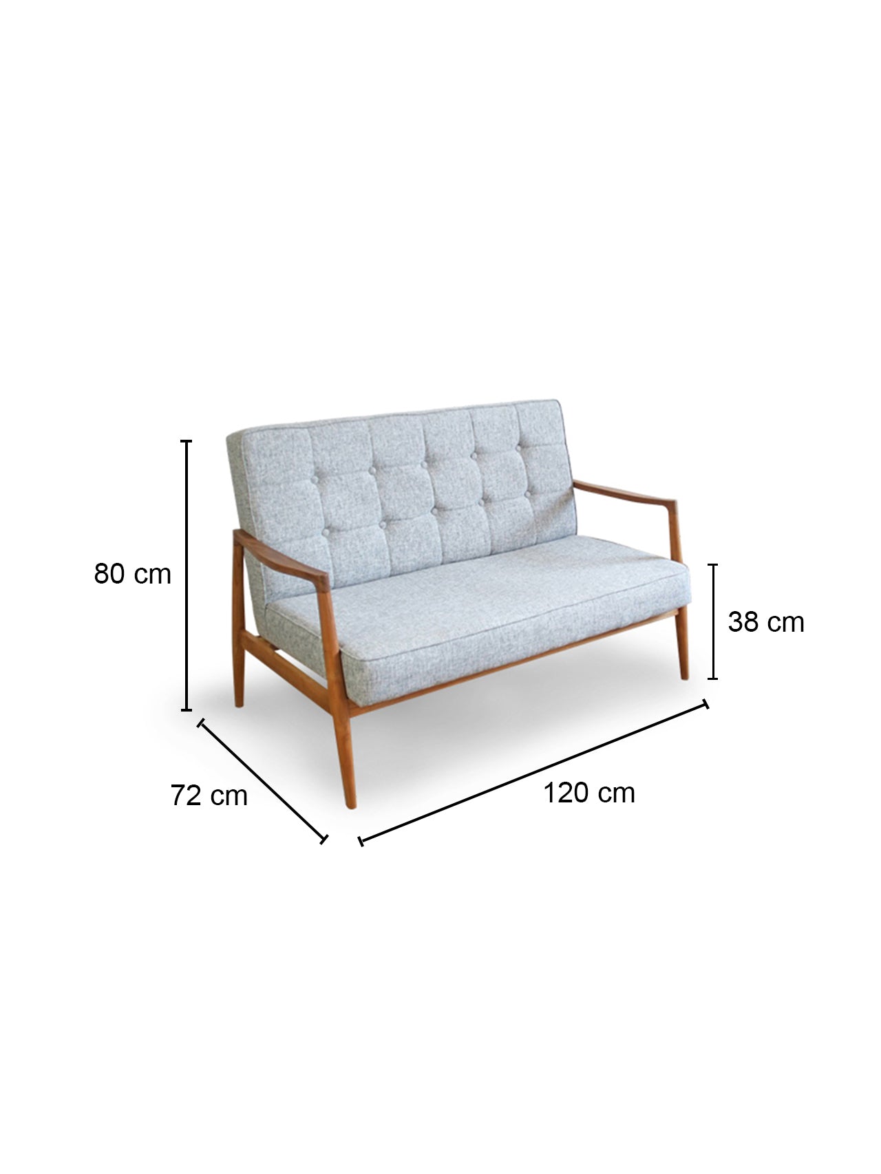 Airy Scandinavian Armchair in Set (Double Seater)