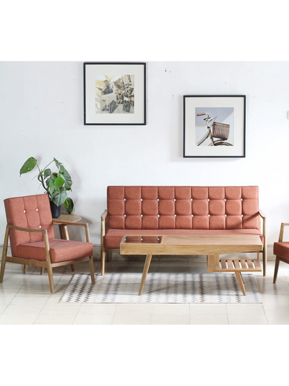 Airy Scandinavian Armchair in Set (Triple Seater)