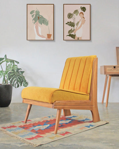 Elena Sofa Single Seater tanpa Lengan (dengan Sandaran Kaki)